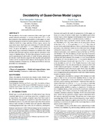Decidability of Quasi-Dense Modal Logics