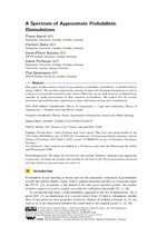 A Spectrum of Approximate Probabilistic Bisimulations