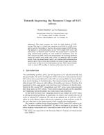 Towards Improving the Resource Usage of SAT-solvers