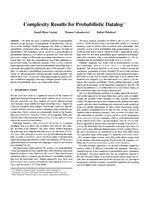 Complexity Results for Probabilistic Datalog+/-