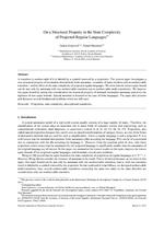 On a structural property in the state complexity of projected regular languages