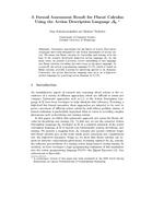 A formal assessment result for fluent calculus using the action description language A_k