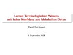 Slides: Learning Terminological Knowledge with High Confidence from Erroneous Data