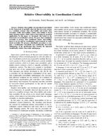 Relative Observability in Coordination Control