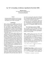 Say "No" to Grounding: An Inference Algorithm for First-Order MDPs