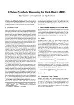 Efficient Symbolic Reasoning for First-Order MDPs