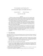 A systematic proof theory for several modal logics