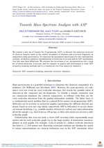 Towards Mass Spectrum Analysis with ASP