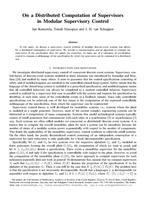 On a Distributed Computation of Supervisors in Modular Supervisory Control