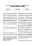 Preference-driven Control over Incompleteness of Knowledge Graph Query Answers