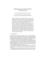 Wikipedia and the Semantic Web - The Missing Links